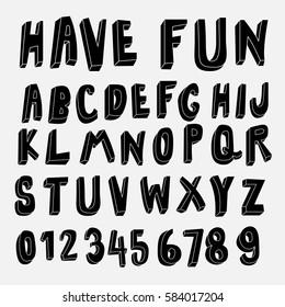 doodle font,3d alphabets,cartoon font