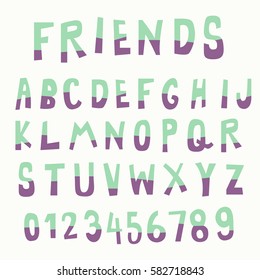 Doodle Font,two Tone Alphabets