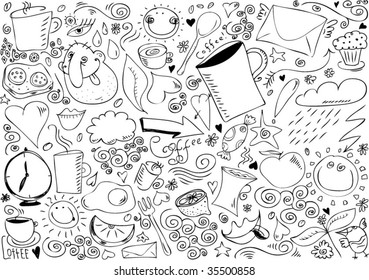 doodle food coffee doodles doodle food eye love bird water vegetation egg fruit flower pastry coffee rain bean cake abstract background scene cloud leaf drawn sun clouds morning mouth heart dawn cup d