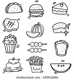 Doodle of food element set vector art