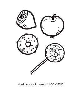 Doodle food element. Vector illustration.