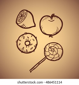 Doodle food element. Vector illustration.