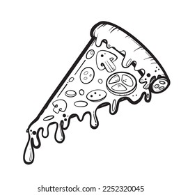 doodle food on white background