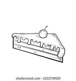 doodle food on white background