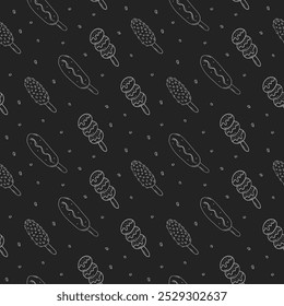 doodle food pattern. food pattern. seamless pattern food and beverage. hand drawn food pattern background