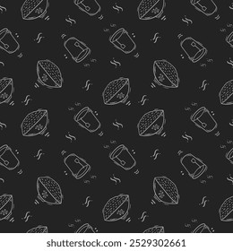 doodle food pattern. food pattern. seamless pattern food and beverage. hand drawn food pattern background