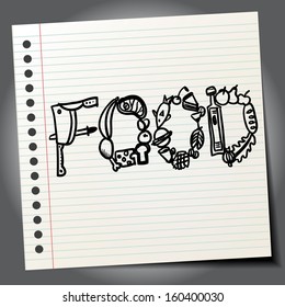 Doodle food sign
