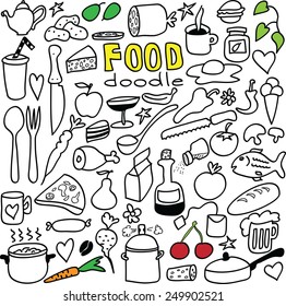 doodle food vector illustration