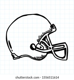 doodle football helmet, vector illuatration