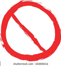  doodle forbidden sign isolated on the white,  vector design element