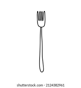 Doodle fork vector illustration. Hand drawn eco friendly fork