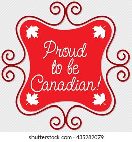Doodle frame Canada Day maple leaf card in vector format.