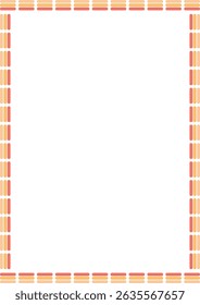 Doodle frame with colorful elements. Trendy graphic template. Cute empty frame box