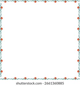 Doodle frame with colorful elements. Trendy graphic template. Cute empty frame box
