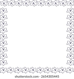Doodle frame with colorful flower elements. Trendy graphic template. Cute empty frame box