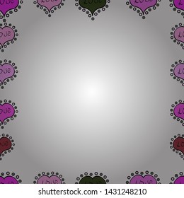 Doodle frame consists of black, pink and white border. Vector Background with hand drawn Frame doodle.
