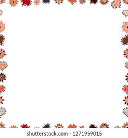 Doodle frame consists of black, white and pink border. Seamless. Vector Background seamless pattern with hand drawn Frame doodle.
