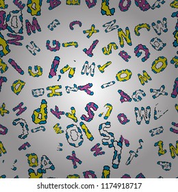 Doodle frame consists of white, black and blue border. Seamless. Vector Background seamless pattern with hand drawn Frame doodle.