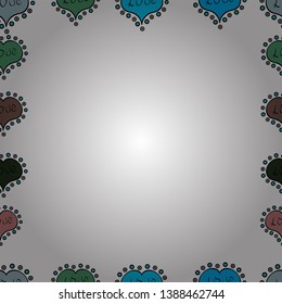 Doodle frame consists of white, black and blue border. Seamless. Vector Background seamless pattern with hand drawn Frame doodle.