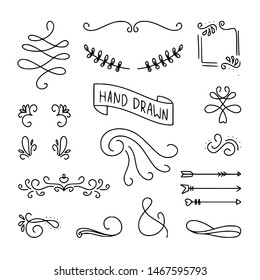 Doodle Frame Element Set Vector Illustration