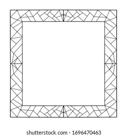 Marco de doodle. Patrones florales y geométricos.Imagen en blanco y negro.Dibujo de esquema por mano.Imagen vectorial