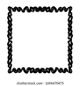 Doodle frame. Floral and geometric patterns.Black and white image.Outline drawing by hand.Vector image