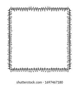 Doodle frame. Floral and geometric patterns.Black and white image.Outline drawing by hand.Vector image