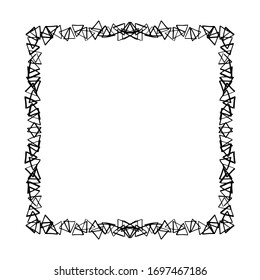 Doodle-Rahmen. Florale und geometrische Muster.Schwarz-Weiß-Bild.Umrisszeichnung von Hand.Vektorillustration-Bild