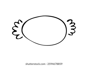 DOODLE FRAME HAND DRAWN WITH MARKER PEN BLACK ON WHITE BACKGROUND OVAL CLOUD FOR TEXT ROUND SHAPE FOR ADVERTISING MESSAGES STROKE BRUSHED CHILDREN'S PATTERN GRUNGE SKETCH ART FREE EPS 10