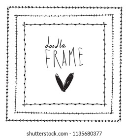 Doodle frame illustration vector.