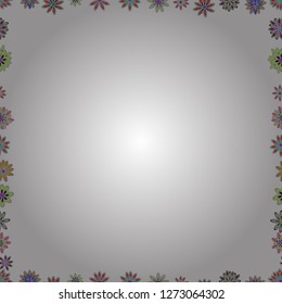 Doodle frame. Illustration in white, gray and green colors. Seamless pattern. Vector illustration.