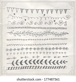doodle frame leaf dividers border rough line ribbon vector fingers drawn vector straight outline set and design part doodle frame leaf dividers border rough line ribbon vector straight vegetation wild