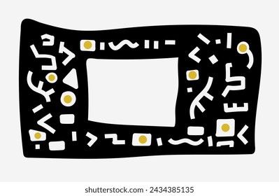 Doodle frame. Outline vector drawing