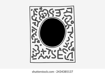 Doodle frame. Outline vector drawing