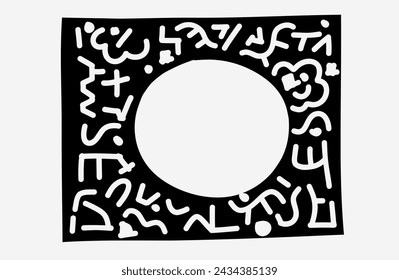 Marco de garabato. Dibujo de vector de esquema