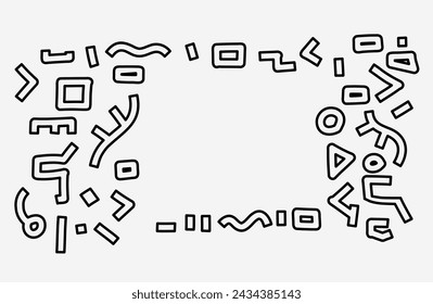 Marco de garabato. Dibujo de vector de esquema