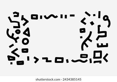 Doodle frame. Outline vector drawing