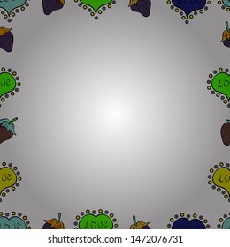 Doodle frame. Vector illustration. Illustration in blue, white and black colors. Seamless pattern.