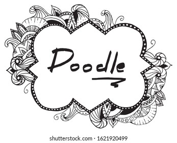 doodle frame with zentangle ornament for you design