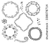 doodle frames and design elements flourishes calligraphic combinations retro design for invitations posters badges logo and other design line classic vegetation flower nails star hand background scene
