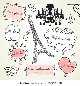 Doodle frames in French style