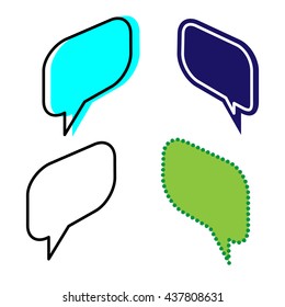 Doodle frames isometric. Vector Set of Flat Design Elements on white background.