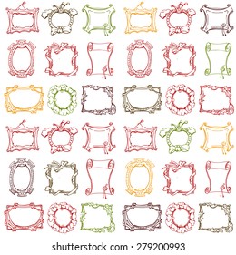 Doodle frames. Seamless pattern.