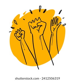 Doodle freedom hand simple concept