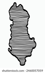 Doodle freehand drawing of Albania map. Vector illustration.