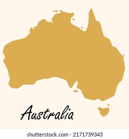 Dibujo a mano alzada de un mapa de Australia. Ilustración vectorial.