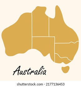 Doodle freehand drawing of Australia map. Vector illustration.