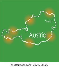 Doodle freehand drawing of Austria. Vector illustration.
