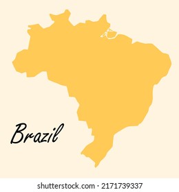Doodle freehand drawing of Brazil map. Vector illustration.