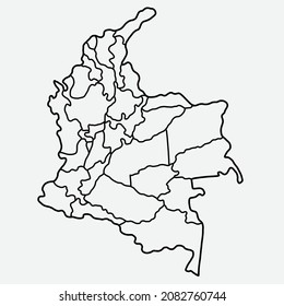 dibujo a mano alzada del mapa de colombia. ilustración vectorial.